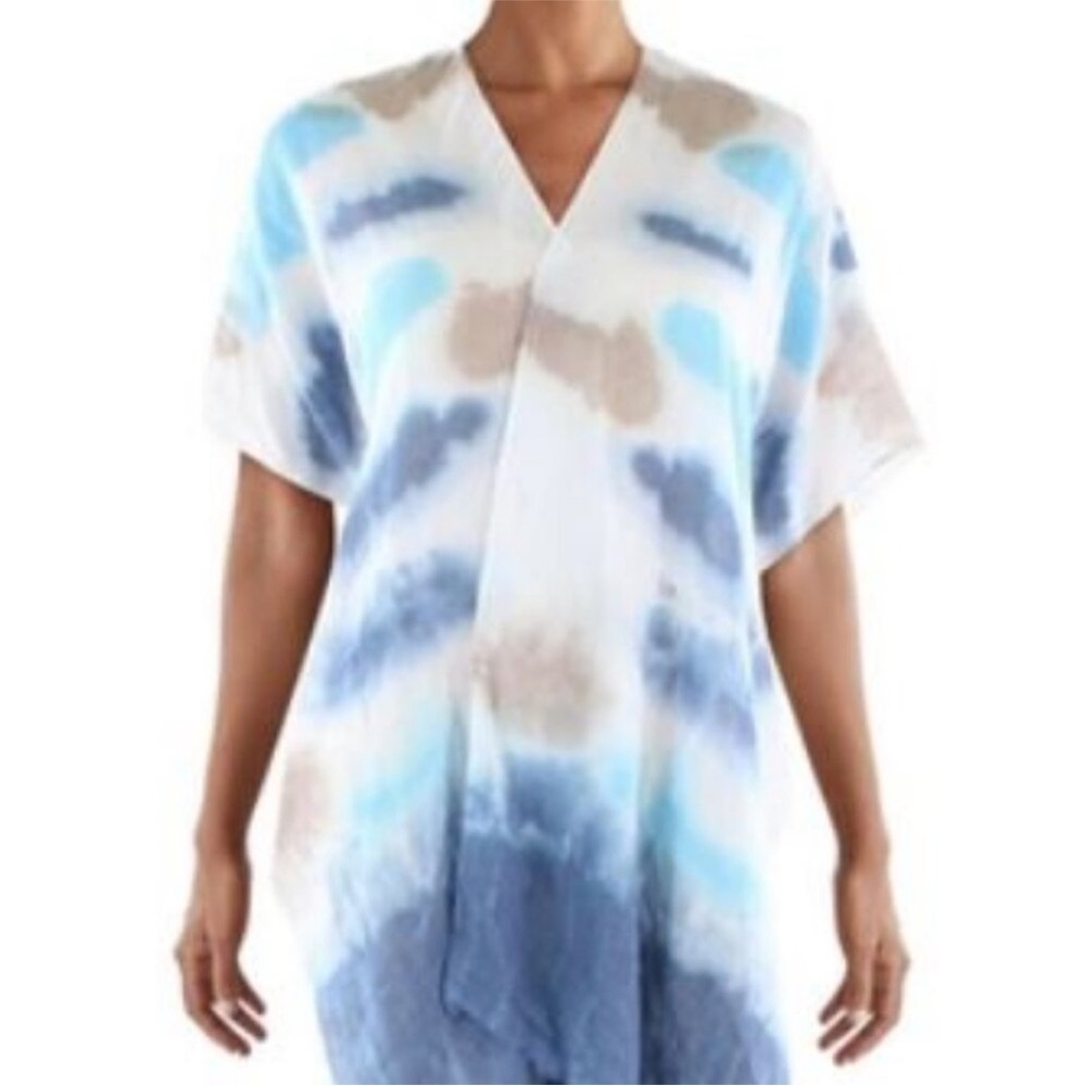 Lulla Collection by Bindya Women’s Tie Dye Fringe Coverup Kimono